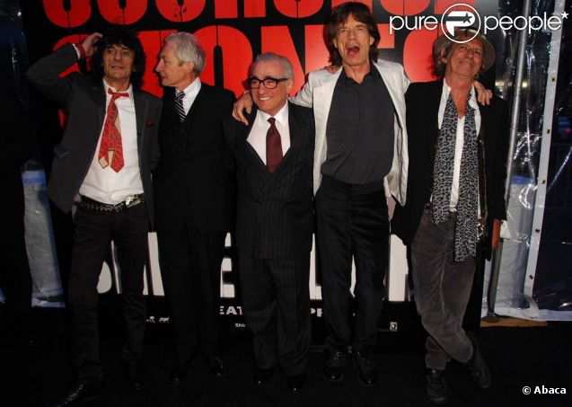 Les Rolling Stones et Martin Scorsese, à New York, le 31 mars 2008.
