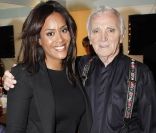  En coulisses, Amel Bent avec son 'père adoptif' Charles Aznavour devantla soprano Hasmik Papian. 
 Outre le président Nicolas Sarkozy, présent à l'Olympia avec son homologue arménien Serge Sarkissian, Charles Aznavour pouvait compter sur la présence de nombreuses personnalités pour sa soirée spéciale pour l'Arménie, mercredi 28 septembre 2011. 