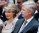  La princesse Mathilde et le prince héritier Philippe de Belgique affichent en toutes circonstances une belle complicité... 
 La famille royale belge, moins le prince Laurent toujours mis à l'écart pour ses frasques, était réunie mardi 4 octobre 2011 au Palais des Beaux-Arts de Bruxelles pour l'inauguration de l'exposition Europalia, dédiée cette année au Brésil. 