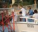 Lindsay Lohan le 25 septembre 2011 sur le lac de Côme en Italie, lors du shooting avec Philipp Plein