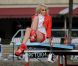 Lindsay Lohan le 25 septembre 2011 sur le lac de Côme en Italie, lors du shooting avec Philipp Plein