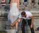 Lindsay Lohan en shooting avec le créateur Philipp Plein sur le lac de Côme en Italie le 25 septembre 2011