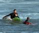 David Beckham et ses enfants en session surf le 29 juillet 2011