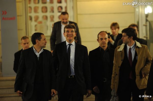 Arnaud Montebourg le 9 octobre 2011 à son QG le soir des primaires socialistes à Paris