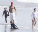 David Beckham et ses enfants Brooklyn, Romeo et Cruz le 27 août 2011 à Malibu