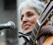 Joan Baez est venue soutenir les manifestants du mouvement Occupy Wall Street vendredi 11 novembre 2011, jour des vétérans de guerre, à Foley Park, Manhattan, New York. Une intervention appréciée même si beaucoup, trop jeunes, ignoraient de qui il s'agissait.