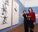 La reine Sonja de Norvège présentait le 9 novembre 2011 à Helsingborg son oeuvre de huit compositions graphiques 'Under Great Pressure', en présence de son mari le roi Harald, de leur fils le prince Haakon et de la reine Silvia de Suède.