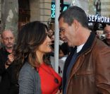 Salma Hayek et Antonio font la promo du Chat Potté, le dimanche 20 novembre 2011. Paris