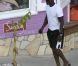 Djimon Hounsou, sa compagne Kimora Lee Simmons et leur fils Kenzo sur la plage de St Barth le 23 décembre 2011