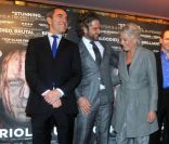 James Nesbitt, Gerard Butler, Vanessa Redgrave et Ralph Fiennes lors de l'avant-première du film Coriolan à Londres le 5 janvier 2012