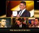 Lionel Messi reçoit le Ballon d'Or 2012 à Zurich le 9 janvier 2012 des mains de Ronaldo et Michel Platini