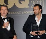Antoine de Caunes et Cyril Lignac lors de la soirée GQ des hommes de l'année 2011 au Ritz à Paris le 18 janvier 2012