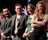 Gilles Lellouche, Jean-Paul Rouve, Alice Taglioni, Virginie Efira et Muriel Robin lors de la cérémonie de cloture du 15e Festival International du film de Comédie de l\'Alpe d\'Huez le samedi 21 janvier 2012