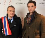 Jean-Charles de Castelbajac et son fils Louis-Marie lors de la soirée de lancement du nouveau bar panoramique de l'Hôtel Concorde La Fayette La Vue le jeudi 19 janvier 2012 à Paris