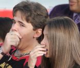 Paris et Prince Jackson lors d'une cérémonie hommage au pied du Chinese Theatre de Los Angeles où les empreintes de Michael Jackson ont été posées le 26 janvier 2012