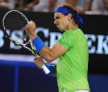 Rafael Nadal lors de la finale de l\'Open d\'Australie perdue face à Novak Djokovic le 29 janvier 2012 à Melbourne
