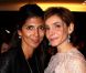 Hoda Roche et Clotilde Courau au lancement du sac Vavavoom de Valentino, vendu en édition limitée et  en  exclusivité au magasin Montaigne Market à Paris, le 25 janvier 2012
