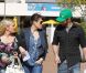 Justin Timberlake et Jessica Biel, accompagnés d'une amie, à la sortie d'un cabinet médical de Los Angeles, le 10 février 2012.