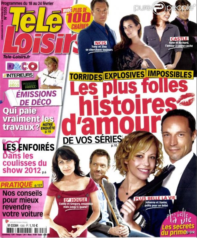  Dounia Coesens et Grégory Questel en couverture de Télé Loisirs. 
