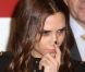 Victoria Beckham dans le métro new-yorkais participe à la campagne Britain's Great. Le 15 février 2012.