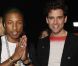 Pharrell Williams et le chanteur Mika à la soirée Lanvin pour marquer les 10 ans d'Alber Elbaz à la tête de la direction artistique de la maison, en marge du défilé. Le 2 mars 2012