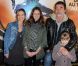 Olivier Marchal, sa femme Catherine et leur filles Ninon et Zoé à la générale du Cirque Eloize, à Paris, le 17 mars 2012.