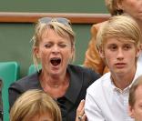 Sophie Davant et son fils à Roland Garros