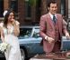 Mila Kunis et Clive Owen lors d'une scène de mariage sur le tournage de  Blood Ties  de Guillaume Canet, à New York le 14 mai 2012.