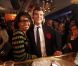 Audrey Pulvar et Arnaud Montebourg le soir du premier tour des primaires socialistes, à Paris, le 9 octobre 2011.