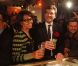 Audrey Pulvar et Arnaud Montebourg le soir du premier tour des primaires socialistes, à Paris, le 9 octobre 2011.