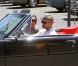 Justin Timberlake et sa fiancée Jessica Biel se baladent dans une superbe Pontiac, dans les rues de Los Angeles le 22 mai 2012