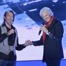 Florent Pagny et Gérard Lenorman sur le plateau de l'émission <em>Vivement Dimanche</em>, le 9 novembre 2011.