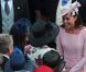 Kate Middleton lors de la deuxième garden party à Buckingham Palace, le 29 mai 2012, dans le cadre des célébrations du jubilé de diamant de la reine Elizabeth II. La duchesse de Cambridge porte la même robe Emilia Wickstead que précédemment pour le déjeuner de la souveraine à Windsor, le 18 mai, et un chapeau Jane Corbett.
