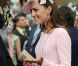 Kate Middleton lors de la deuxième garden party à Buckingham Palace, le 29 mai 2012, dans le cadre des célébrations du jubilé de diamant de la reine Elizabeth II. La duchesse de Cambridge porte la même robe Emilia Wickstead que précédemment pour le déjeuner de la souveraine à Windsor, le 18 mai, et un chapeau Jane Corbett.