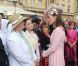 Kate Middleton lors de la deuxième garden party à Buckingham Palace, le 29 mai 2012, dans le cadre des célébrations du jubilé de diamant de la reine Elizabeth II. La duchesse de Cambridge porte la même robe Emilia Wickstead que précédemment pour le déjeuner de la souveraine à Windsor, le 18 mai, et un chapeau Jane Corbett.