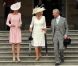 Kate Middleton a fait équipe avec le prince Charles et Camilla Parker Bowles lors de la deuxième garden party à Buckingham Palace, le 29 mai 2012, dans le cadre des célébrations du jubilé de diamant de la reine Elizabeth II. La duchesse de Cambridge porte la même robe Emilia Wickstead que précédemment pour le déjeuner de la souveraine à Windsor, le 18 mai, et un chapeau Jane Corbett.