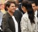 Tom Cruise et Olga Kurylenko sur le tournage du film de science-fiction  Oblivion , en bas de l'Empire State Building à New York, le 12 juin 2012.