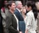 Tom Cruise et Olga Kurylenko sur le tournage du film de science-fiction  Oblivion , en bas de l'Empire State Building à New York, le 12 juin 2012.