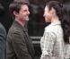 Tom Cruise et Olga Kurylenko sur le tournage du film de science-fiction  Oblivion , en bas de l'Empire State Building à New York, le 12 juin 2012.