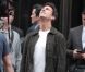 Tom Cruise sur le tournage du film de science-fiction  Oblivion , en bas de l'Empire State Building à New York, le 12 juin 2012.