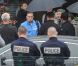 Franck Ribéry lors de l'arrivée de l'équipe de France au Bourget le dimanche 24 juin 2012 après son élimination de l'Euro