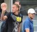 Hatem Ben Arfa et Philippe Mexès lors de l'arrivée de l'équipe de France au Bourget le dimanche 24 juin 2012 après son élimination de l'Euro