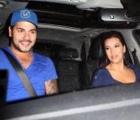 Eva Longoria et Eduardo Cruz le 8 septembre 2011 : ils sortent du restaurant d'Eva, le Beso