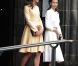 Kate Middleton à la sortie de l'office avec Lady Sarah Chatto. Cérémonie d'intronisation du prince William comme chevalier de l'ordre du Chardon en la cathédrale Saint Gilles d'Edimbourg, le 5 juin 2012. 