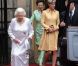  Elizabeth II, Kate Middleton, la princesse Anne, le prince Philp et le prince William après l'office. Cérémonie d'intronisation du prince William comme chevalier de l'ordre du Chardon en la cathédrale Saint Gilles d'Edimbourg, le 5 juin 2012. 