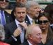 David et Victoria Beckham étaient à Wimbledon pour encourager depuis la loge royale Andy Murray en finale du tournoi londonien, dimanche 8 juillet 2012. Malgré l'Andymania de toute la nation et des people, l'Ecossais s'est incliné face à Roger Federer, victorieux pour la 7e fois à Wimbledon.