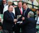 Le Premier ministre écossais Alex Salmond et le Premier ministre britannique David Cameron à Wimbledon le 8 juillet 2012 pour la finale opposant Andy Murray à Roger Federer.