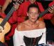 La princesse Stéphanie et son look flamenco lors du dîner-concert annuel au profit de Fight Aids Monaco, au Sporting d'été, le 9 juillet 2012. L'événement a été rythmé par Chico and the Gypsies, et animé par Marc Toesca.