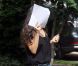 Demi Moore sur le tournage du film Very Good Girls le 9 juillet 2012 à New York