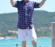 Elton John au Club 55 de St-Tropez, le lundi 16 juillet 2012.